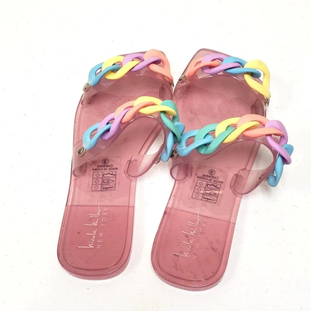 Nicole Miller Womens Pink Jelly Cherrie Sandals Size 9 - Picture 2 of 8